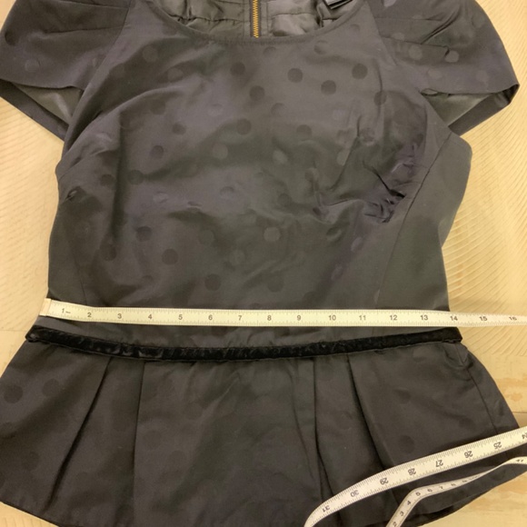 Marc By Marc Jacobs Cotton Silk Polka Dot Velvet Trim Pelpum Top - Picture 10 of 10